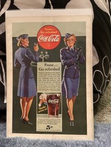 1942 Coca Cola “Pause…Go Refreshed” Lady US Servicewomen WAC Color Print Ad - £7.50 GBP