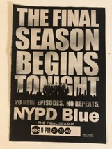 NYPD Blue Tv Series Print Ad Vintage Dennis Franz TPA2 - £4.66 GBP
