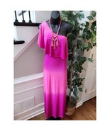 Venus Long Maxi Dress Womens Size XL Pink Polyester Ruffle Layered One S... - $47.06 CAD