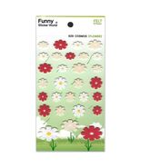 CUTE COSMOS FLOWER FELT STICKERS Sticker Sheet Craft Scrapbook Pink Whit... - €2,13 EUR