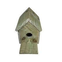 Handmade ‘Cats Not Welcome Bird House With Pirch Fence Post Mount 9&quot; Cot... - $56.09