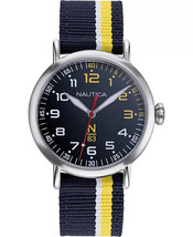 Nautica Men&#39;s NAPWLS907 Wakeland Blue/Yellow Stripe Fabric Strap Watch - £62.73 GBP