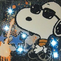 Peanuts Snoopy as Joe Cool 15&quot; X 15&quot; Lighted Stretched Canvas Wall Art NEW BOXED - £18.94 GBP