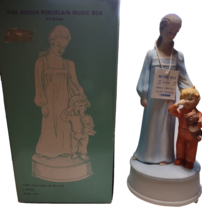 Mann You Light Up My Life Porcelain Figurine Mother Child Music Box Vintage 1981 - £61.40 GBP