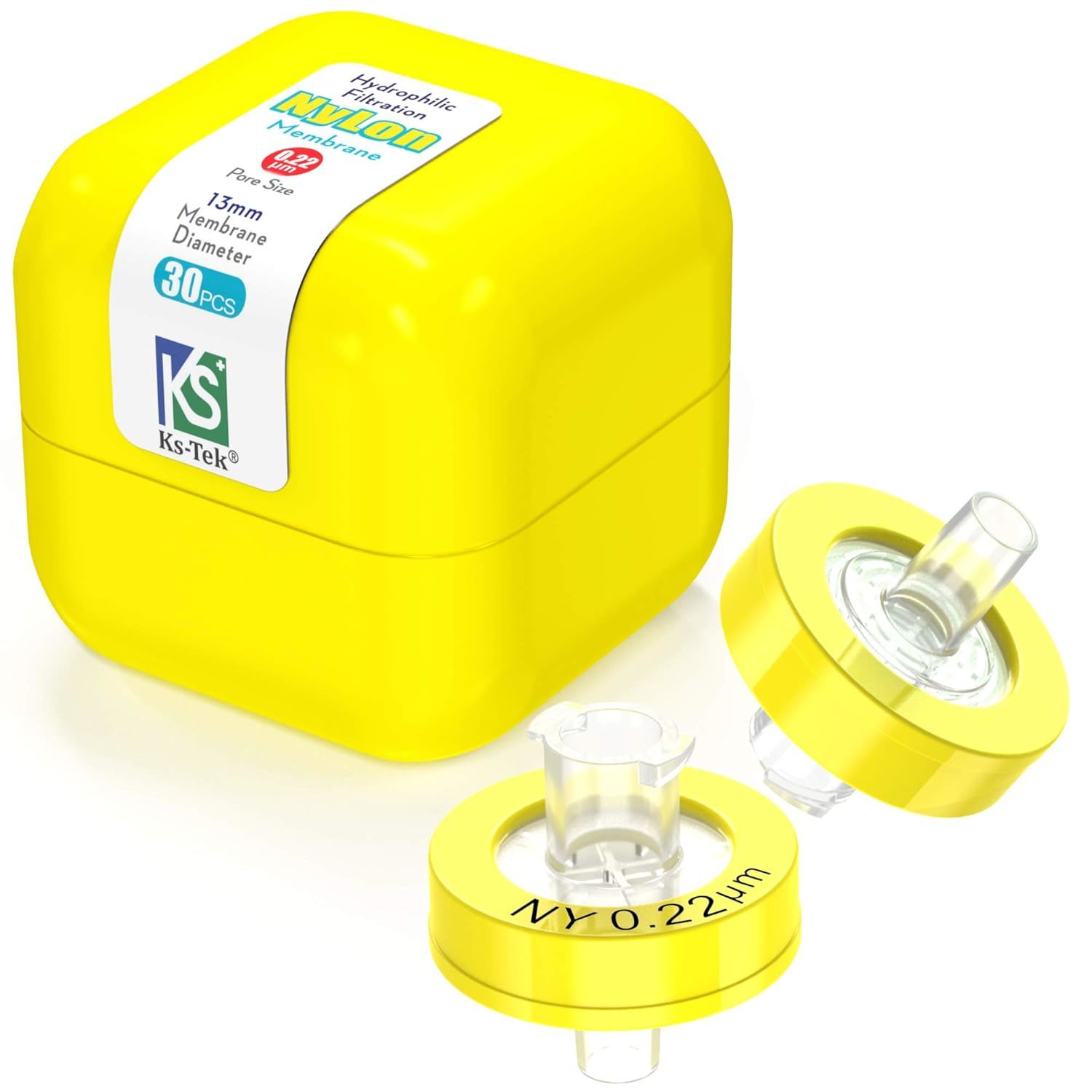 Ks-Tek 30Pcs Syringe Filters Nylon Membrane 13Mm Diameter 0.22?M Pore Size - $38.99