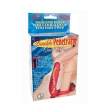 Double Penetrator Rabbit Cock Ring Red - $32.01