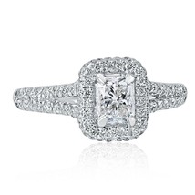 1.10 Carat Radiant Cut Diamond Engagement Ring 18k White Gold - £1,815.88 GBP