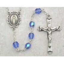 Zircon Rosary, December Birthstone with a Sterling Silver Crucifix and C... - $82.95