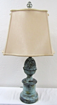 Vintage Bronze Acorn on Pedestal 31&quot; Table Lamp with Lampshade - $240.32 CAD