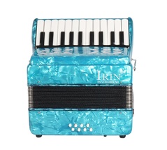 Accordion 22 Keys 8 Bass Blue Keyboard Instrument - £313.86 GBP