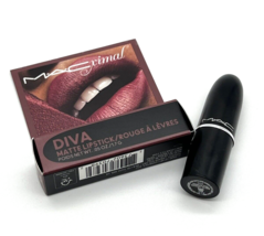 MAC Macximal Silky Matte Lipstick 603 DIVA reddish burgundy MINI .05oz Authentic - £9.86 GBP