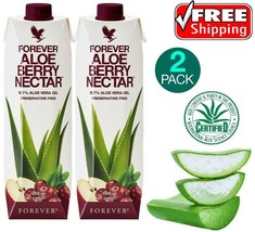 2 Pack Piezas Forever Living Aloe Berry Nectar 33.8 fl oz. 1 Liter All Natural - £30.47 GBP