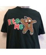 Funny Christmas Novelty Cookie &quot;Bite Me&quot; Shirt Size Large Office Work Pa... - £7.10 GBP