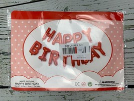 16 Inch Red Happy Birthday Balloons Banner Aluminum Foil Letters Balloons - $12.11