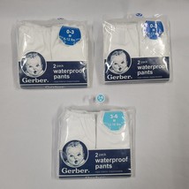 Vintage 6 Pack Gerber 0-3-6 M 8-12-16 lbs Waterproof Pants Baby Diaper Covers - £19.60 GBP