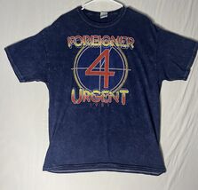 Foreigner Urgent Title Cover Graphic Print T Shirt Men’s XL Blue Short S... - $182.04 MXN