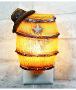 Rustic Western Star Cowboy Hat Vintage Beer Barrel Wall Plug In LED Nigh... - £13.56 GBP