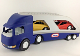 Little Tikes Semi Truck Big Car Carrier Trailer Hauler with Sports Cars Vintage - £97.27 GBP