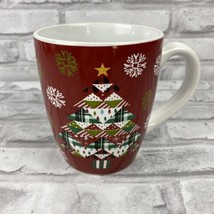 Haven &amp; Key Christmas Collection Mug Patchwork Christmas Tree Snowflakes - £16.19 GBP