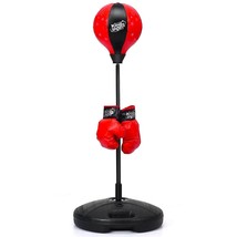 Kids Adjustable Stand Punching Bag Toy Set with Boxing Glove-Red - Color... - $2,255.36 MXN