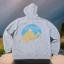 Roxy Hooded Sweatshirt Womans Size Small Double Sided Mountain Graphic P... - $32.67