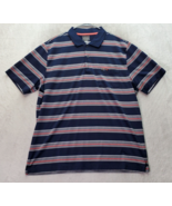 Greg Norman Tasso Elba Polo Shirt Mens Large Navy Striped Play Dry Short... - £14.48 GBP