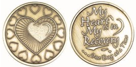 My Heart Is In Recovery Bulk Lot of 25 Medallions Bronze One Day At A Time Chips - £31.31 GBP