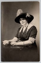 RPPC Pretty Edwardian Women Fancy Dress Hat Simon &amp; Murane York PA Postcard B28 - £10.41 GBP