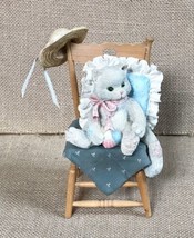 Vintage Calico Kittens Resin White Cat in Chair Figurine Grandmacore AS IS READ - $7.92