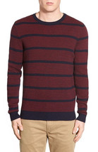 New $89.50 Lucky Brand Men&#39;s Holiday Striped Indigo Crew Sweater Multi 2XL XXL - £27.33 GBP