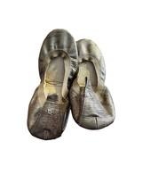 Yosi Samra Women&#39;s Ballet Flats B58 Pewter Snake Leather Metallic Bronze... - $29.69
