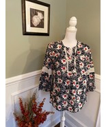 NEW Tommy Hilfiger Women’s Floral Cotton Lace Top Size Medium NWT - £31.53 GBP