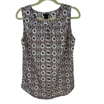Ann Taylor Sleeveless Top Medallion Print Keyhole Size M - $221.44 MXN