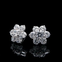 2.25CT Simulé Diamant Boucles D&#39;Oreilles 14K Plaqué or Blanc Rond Clous Vis - £94.94 GBP