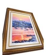 Alex Pauker Framed Canvas Print Sunset over Bay watercolor  SKU 7137 - £103.95 GBP