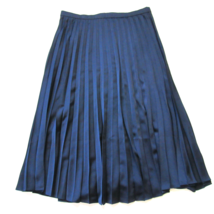 NWT J.Crew Pleated Midi in Navy Blue Satin A-line Flared Skirt 8 $98 - $72.00