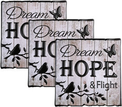Antique Wooden 3D Dream Hope Sign Wall Decor Sticker with Butterfly Wall Sticker - £7.35 GBP