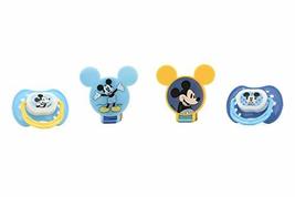 Disney Cudlie Mickey Mouse Baby Boy 4 Pack of 2 Pacifiers &amp; 2 Clips with... - £4.31 GBP