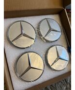 Mercedes Benz Silver Floating Hub Caps NEW 75mm - $147.12 CAD