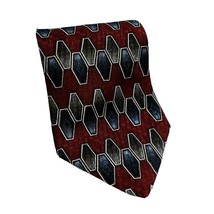 Albert Nipon Burgundy Navy Tie Silk Necktie 4 Inch Wide 58 Long - £7.78 GBP