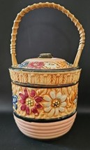 Vintage 1940s Ceramic Floral Biscuit Cookie Jar Made in Occupied Japan - £23.65 GBP