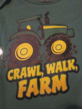 NWT - JOHN DEERE Tractor &quot;Crawl, Walk, Farm&quot; Boy&#39;s 9-12M L-Sleeve Bodysuit Top - £15.92 GBP