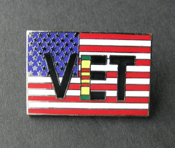 VIETNAM VET VETERAN SERVICE RIBBON USA FLAG LAPEL PIN BADGE 1.2 INCHES - $5.74
