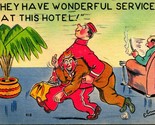 Comic Artist Signed Eric Ericson Wonderful Service at Hotel Linen Postca... - $9.85