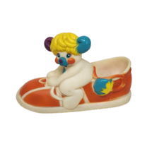 VINTAGE 1986 POPPLES PUFFBALL ON ORANGE SHOE RUBBER BATH TOY - £29.54 GBP