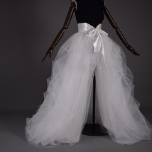 WHITE Detachable Ruffle Tulle Skirt Gowns Custom Plus Size Wedding Bridal Skirt image 1