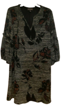 NWT - Luxology Dress Women&#39;s Size 8 Black Gray Red Floral Pattern - $18.53