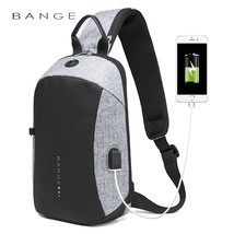 Bange Fashion Multifunction Crossbody Bags Men USB Recharging Chest Pack Short T - £116.42 GBP