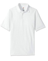 NEW Hanes Men&#39;s Short Sleeve X-Temp Polo FreshIQ White Medium Golf Shirt  - £10.27 GBP