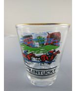 Kentucky Souvenir Shot Glass Horses Derby Southern mansion - $8.13 CAD
